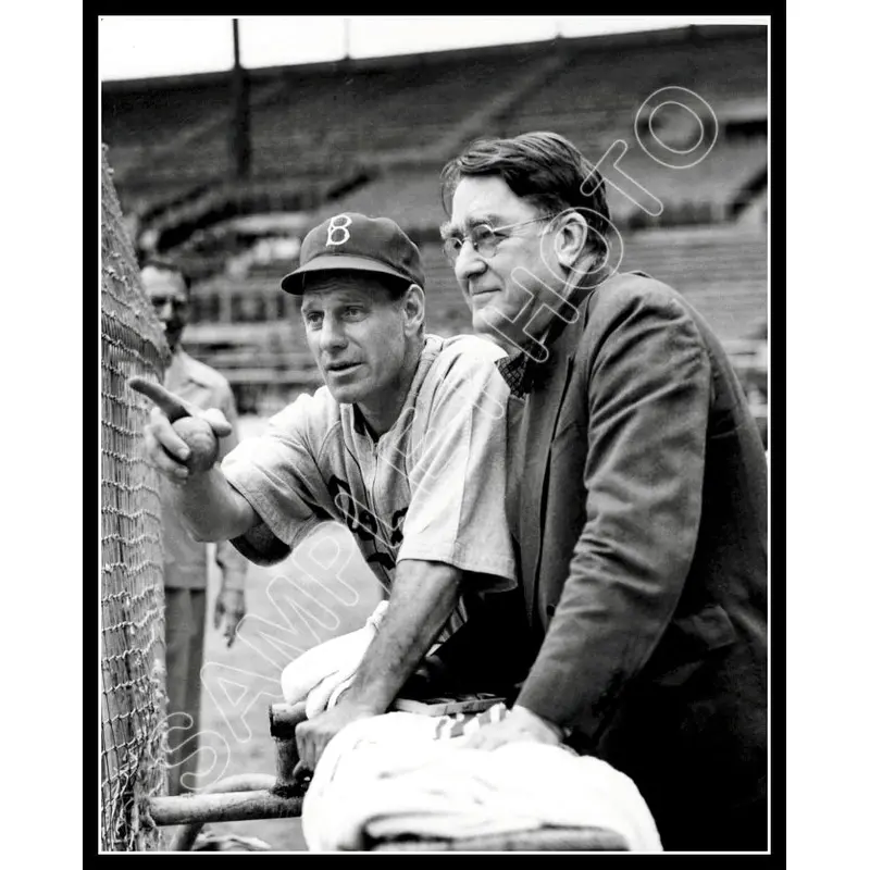 Leo Durocher Branch Rickey 8X10 Photo - Brooklyn Dodgers - 11959