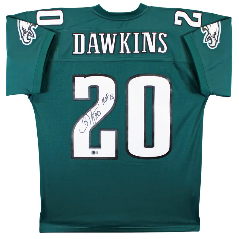 Eagles Brian Dawkins "HOF 18" Signed Green Mitchell & Ness Jersey BAS Witnessed