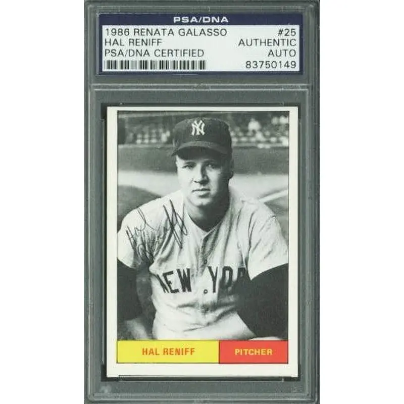 Yankees Hal Reniff Authentic Signed Card 1986 Renata Galasso #25 PSA/DNA Slabbed