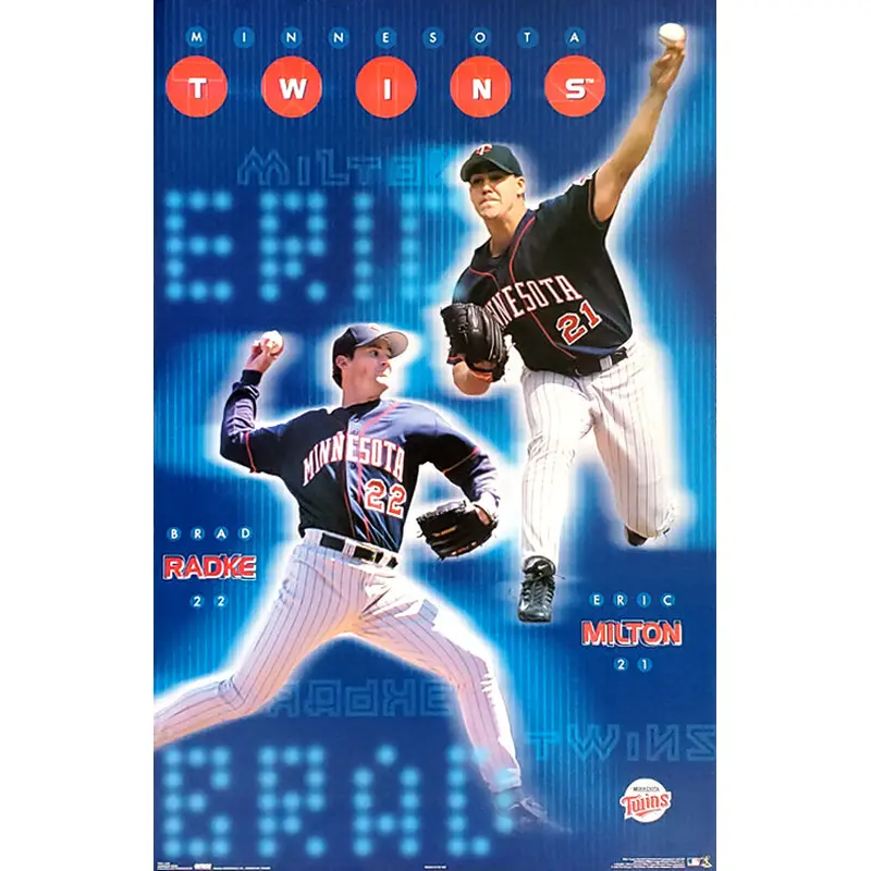 Minnesota Twins "Twin Aces" Brad Radke Eric Milton MLB Action Poster - Costacos 2001