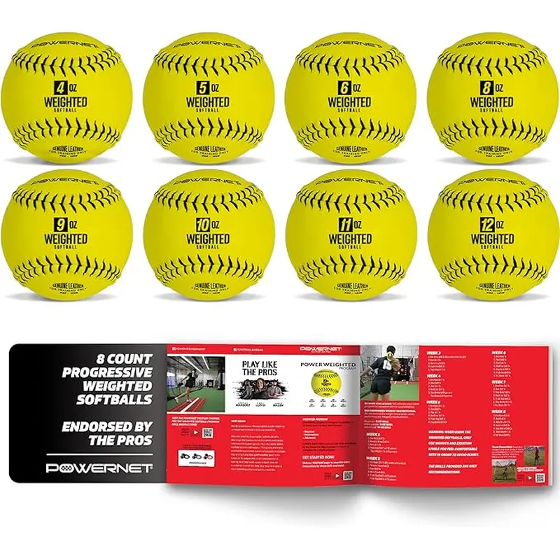 New PowerNet Weighted Softballs - 8 Different Weights - 4 to 12 oz