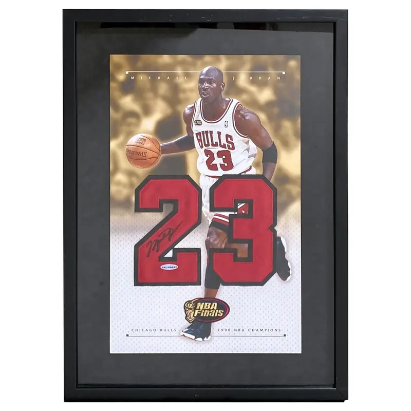Michael Jordan Signed Jersey Numbers #23 Finals Display Upper Deck UDA COA
