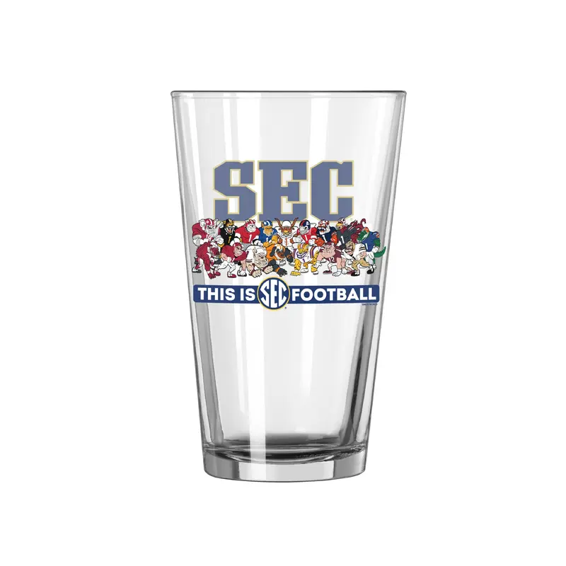 SEC Collective 16 Team Mascot 16oz Pint Glass
