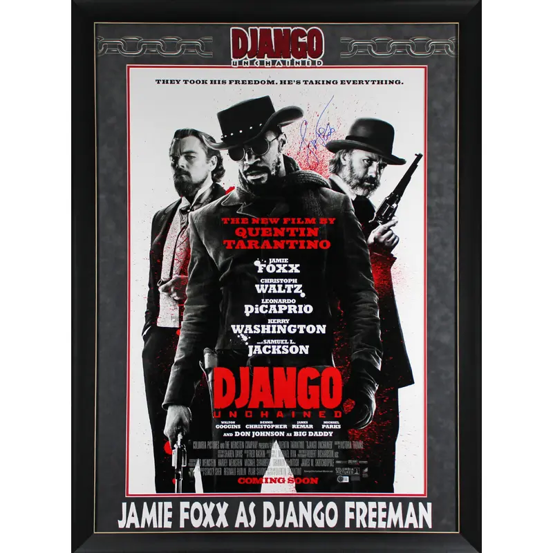 Jamie Foxx Django Unchained Signed & Framed 27x40 Movie Poster BAS #BQ98525