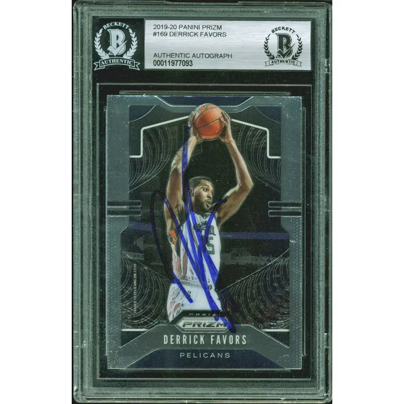 Jazz Derrick Favors Authentic Signed 2019 Panini Prizm #169 Card BAS Slabbed