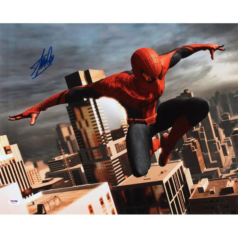 Stan Lee Marvel Authentic Signed 16x20 Spider-Man Photo PSA/DNA Itp #6A20813