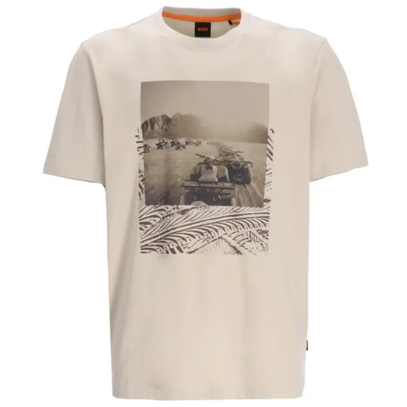 HUGO BOSS BEIGE T-SHIRT MEN TE DUNETRACE 50539187271