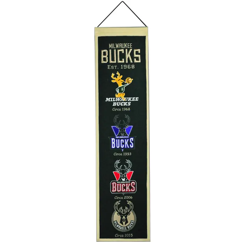 Milwaukee Bucks Logo Evolution Heritage Banner