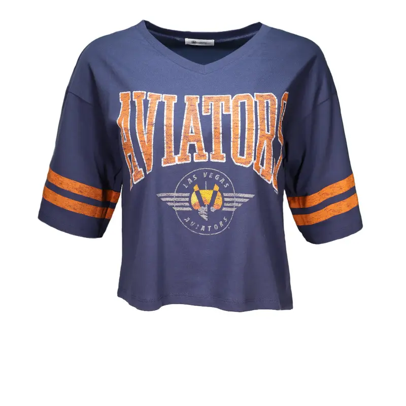 Women's Aviators Retro Logo Fanfare '47 Sporty Crop Tee