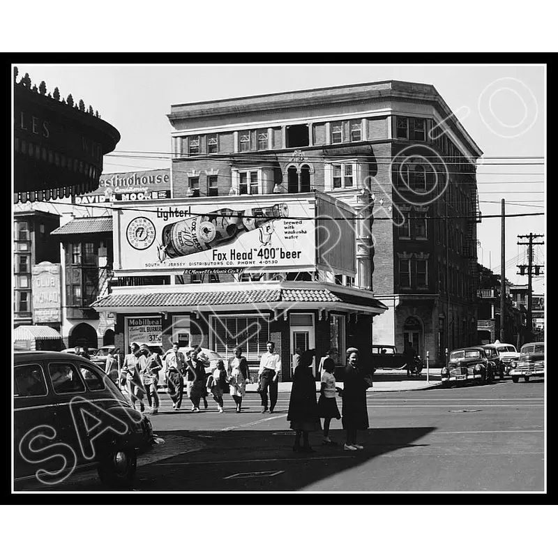 Fox Head Beer Billboard 8X10 Photo - Atlantic City New Jersey 1949 - 2236