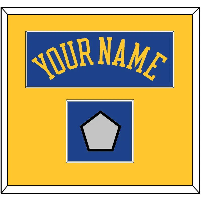 Golden State Name & Champions Patch - Road Blue (2010-2019) - Single Mat 2