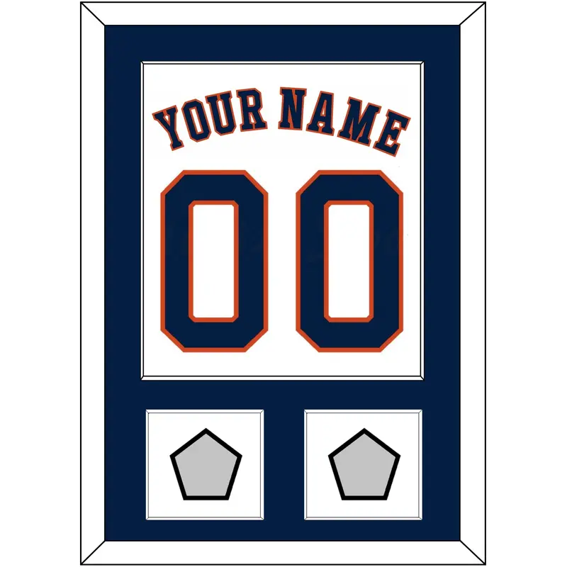 Houston Name, Number & 2 World Series Champions Patches - Home White - Single Mat 1