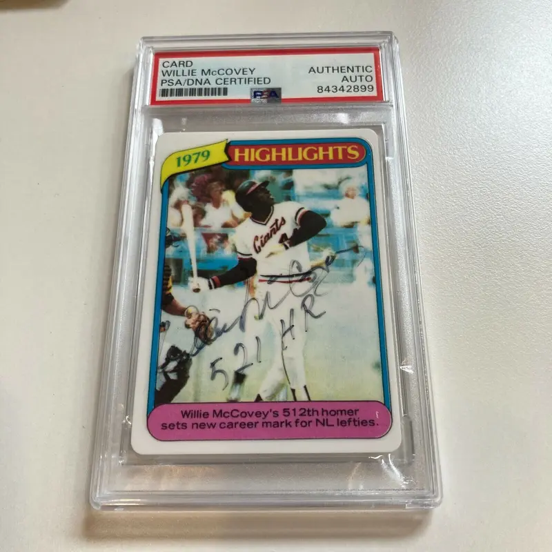 1980 Topps Willie Mccovey 521 Home Runs Signed Porcelain Baseball Card PSA DNA
