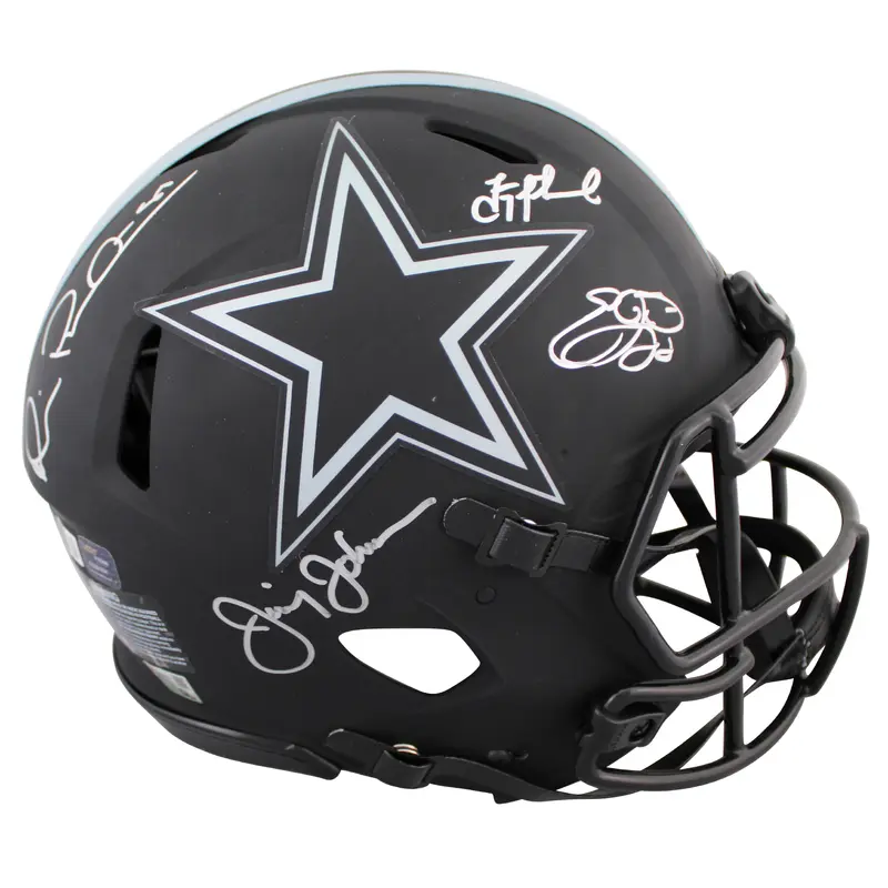 Cowboys (4) Aikman, Smith +2 Signed Eclipse F/S Speed Proline Helmet BAS Witness