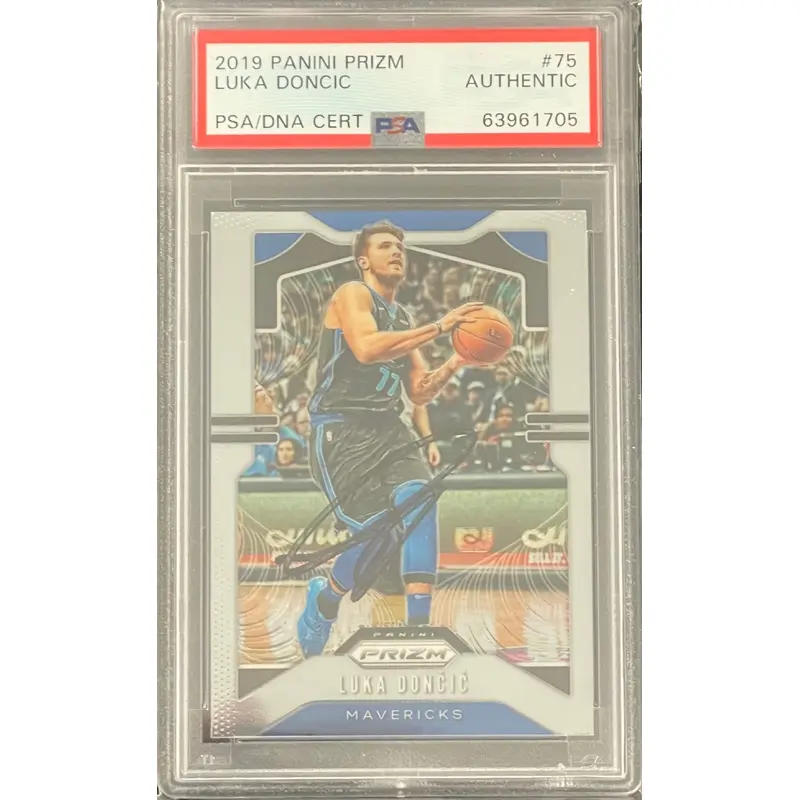 2019 Panini Prizm #75 Luka Doncic Signed Card AUTO PSA Slabbed Mavericks