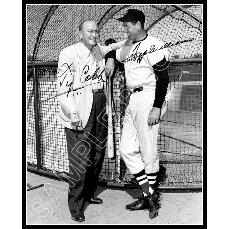 Ty Cobb Ted Williams 8X10 Photo - Autographed Red Sox Tigers - 1675
