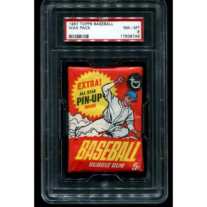 1967 Topps Baseball Unopened Wax Pack PSA 8