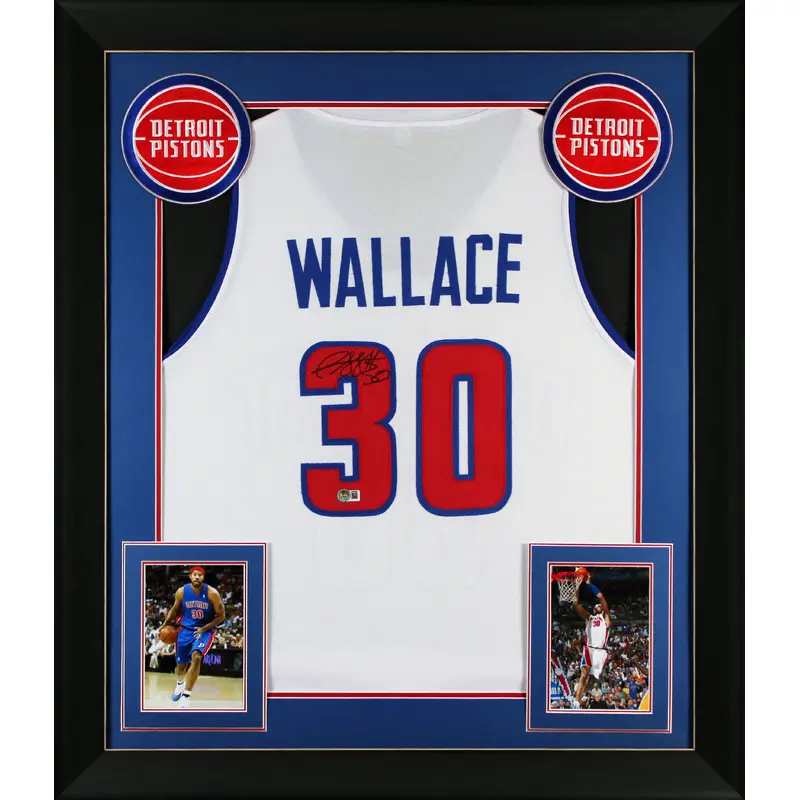 Rasheed Wallace Authentic Signed White Pro Style Framed Jersey BAS Witnessed