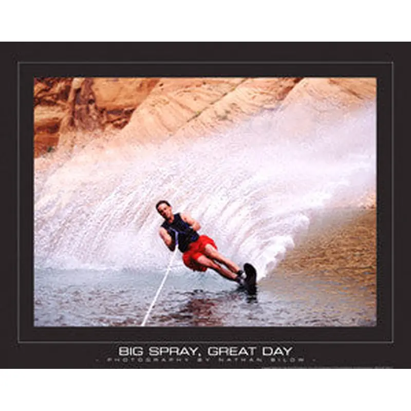 Waterskiing "Big Spray, Great Day" Motivational Poster Print
