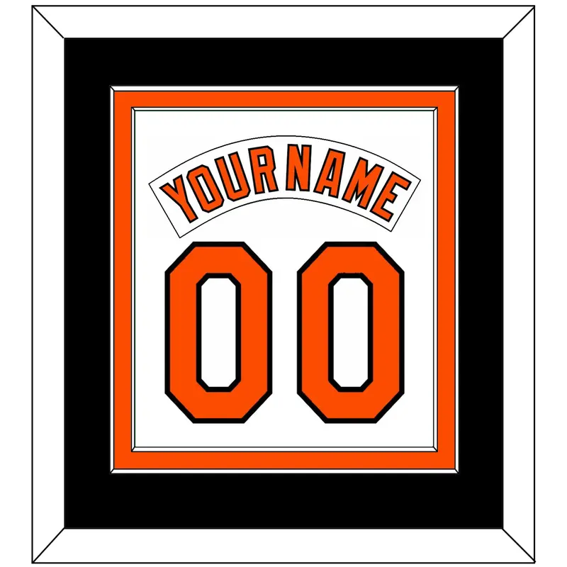 Baltimore Nameplate & Number Combined - Home White (1978-1988) - Double Mat 4