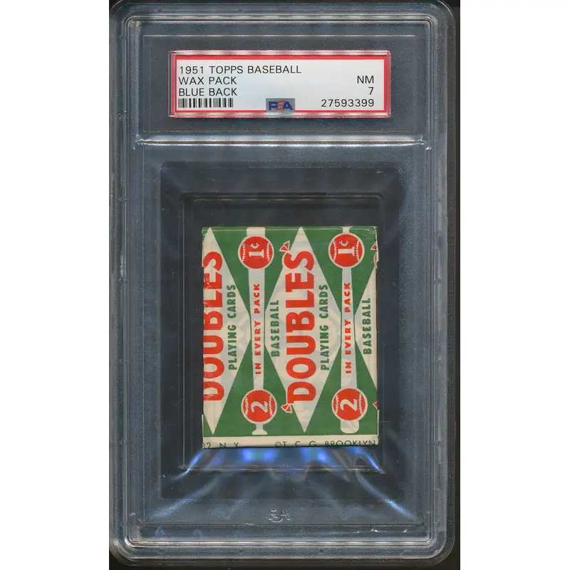 1951 Topps Baseball Blue Back Unopened Wax Pack PSA Graded 7