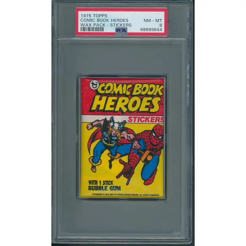 1975 Topps Comic Book Heroes Unopened Wax Pack PSA 8