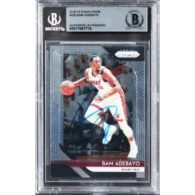 Heat Bam Adebayo Authentic Signed 2018 Panini Prizm #226 Card BAS Slabbed