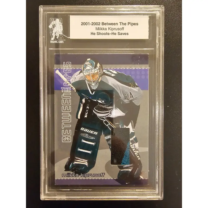2001-02 In The Game Between The Pipes - He Shoots He Saves Miikka Kiprusoff #32 /20