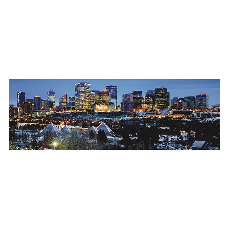 Edmonton, Alberta, Canada "Winter Sunset" Panoramic Poster Print - Canadian Art Prints
