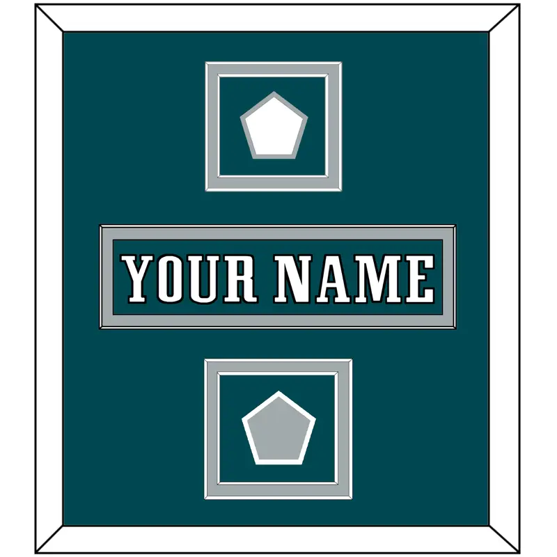 Philadelphia Nameplate, Logo Patch & Super Bowl Jersey Patch - Home Green - Double Mat 2