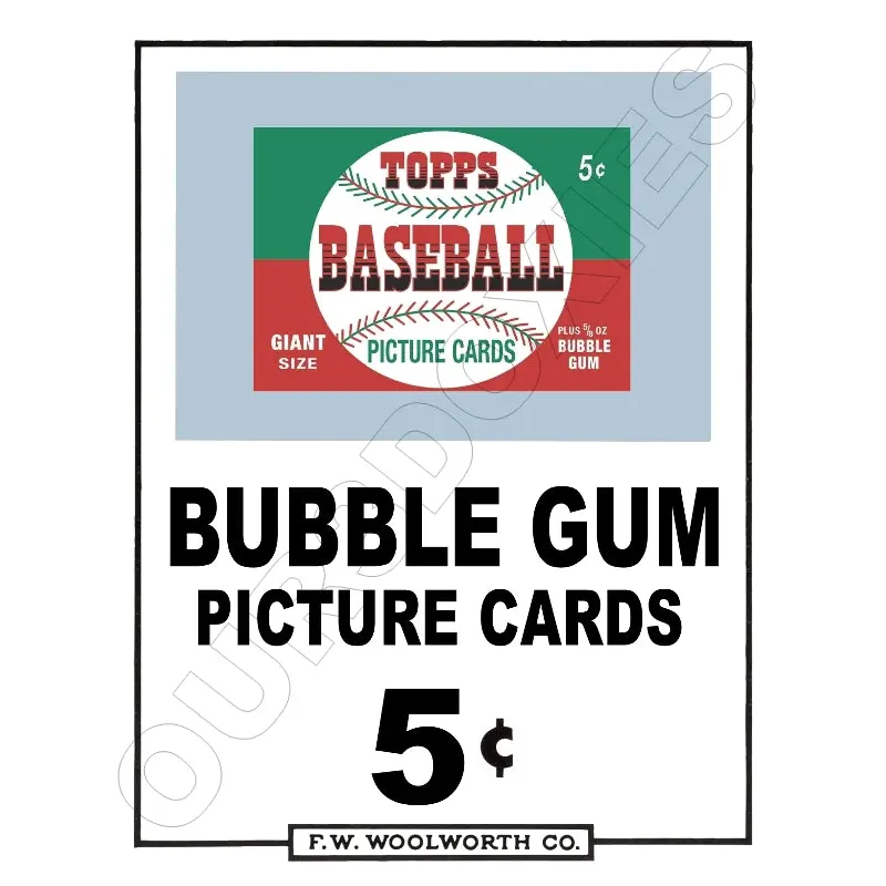 1952 Topps Baseball FW Woolworth Diner Store Counter Standup Sign - 995