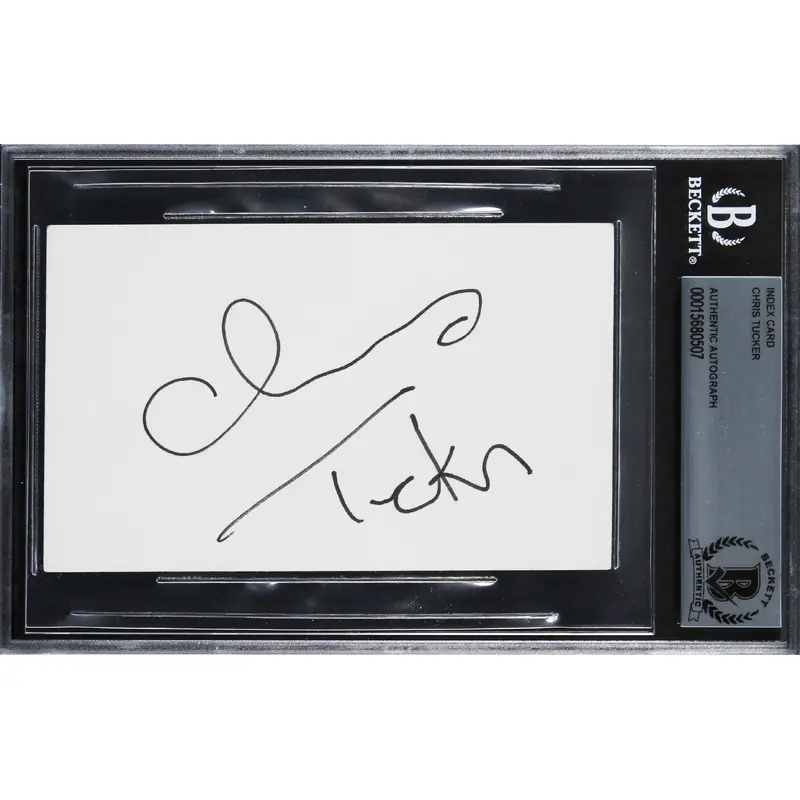 Chris Tucker Rush Hour Authentic Signed 3x5 Index Card Autographed BAS Slabbed