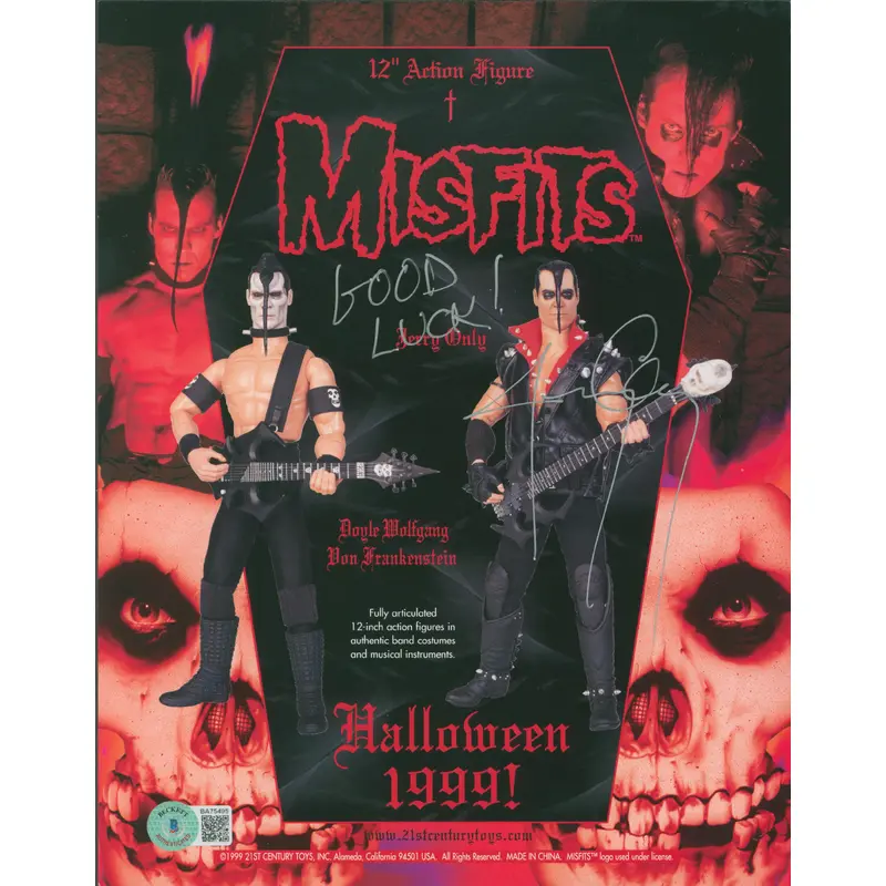 Jerry Only Misfits "Good Luck" Authentic Signed 8.5x11 Promo Photo BAS #BA75495