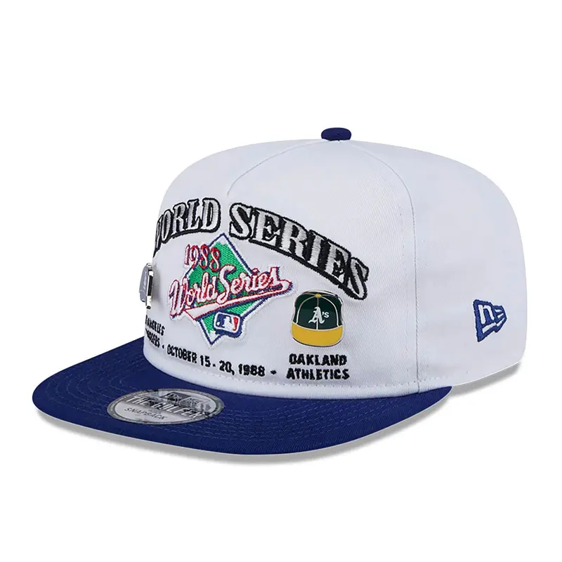 LA Dodgers VS Oakland Athletics Championship Pin White Golfer Adjustable Cap