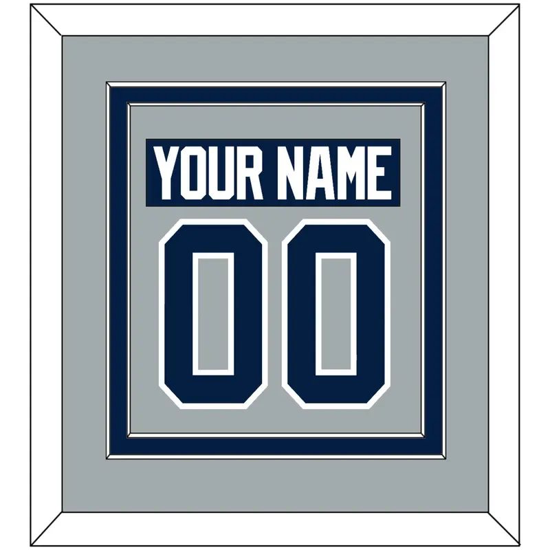 Penn State Nameplate & Number (Back) Combined - Alternate Gray - Double Mat 2