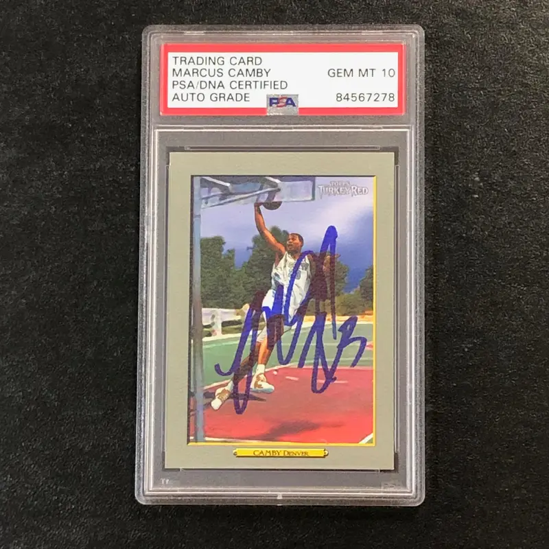 2006-07 Topps Turkey Red #174 Marcus Camby Signed AUTO 10 PSA Slabbed Nuggets