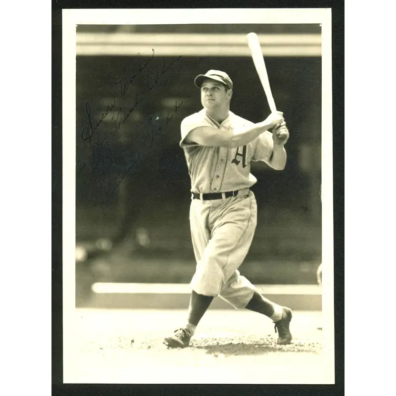 Jimmie Foxx "Sincere Wishes" Signed 5.5x7.5 Geo Burke Sepia Photo JSA #Z30198