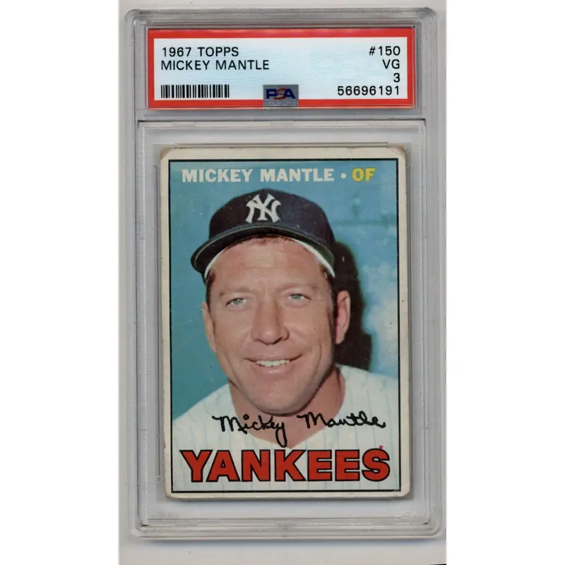 Mickey Mantle 1967 Topps #150 PSA 3 Very Good 6191