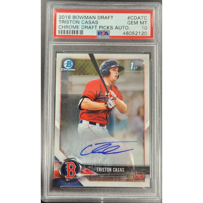 Triston Casas 2018 Bowman Chrome Draft Auto PSA 10 Gem Mint