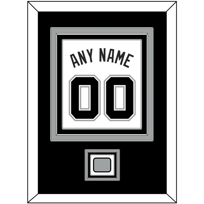 San Antonio Name & Numbers With Finals Patch - Home White (2002-2017) - Triple Mat 2