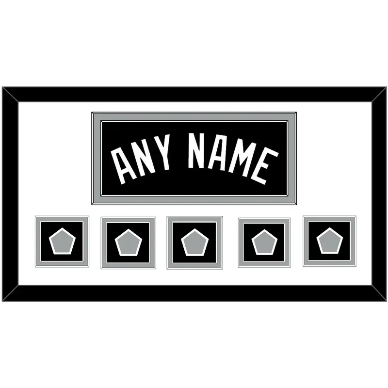 San Antonio Name With 5 Champions Trophy Patches - Road Black (2002-2017) - Double Mat 1
