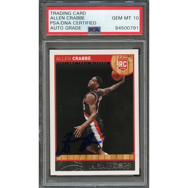 2013-14 NBA Hoops #289 Allen Crabbe Signed Card AUTO 10 PSA Slabbed RC Trailblazers