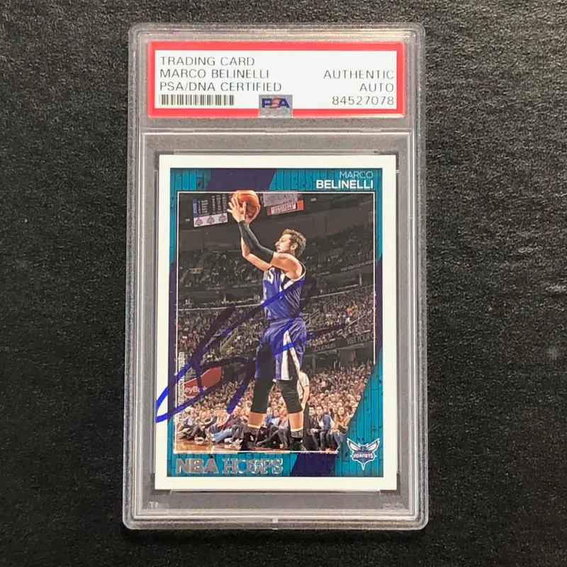 2016-17 NBA Hoops #198 Marco Belinelli Signed Card AUTO PSA Slabbed Hornets