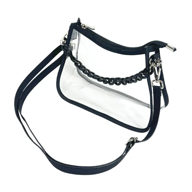 Plain Non Branded Black Mia Clear Purse