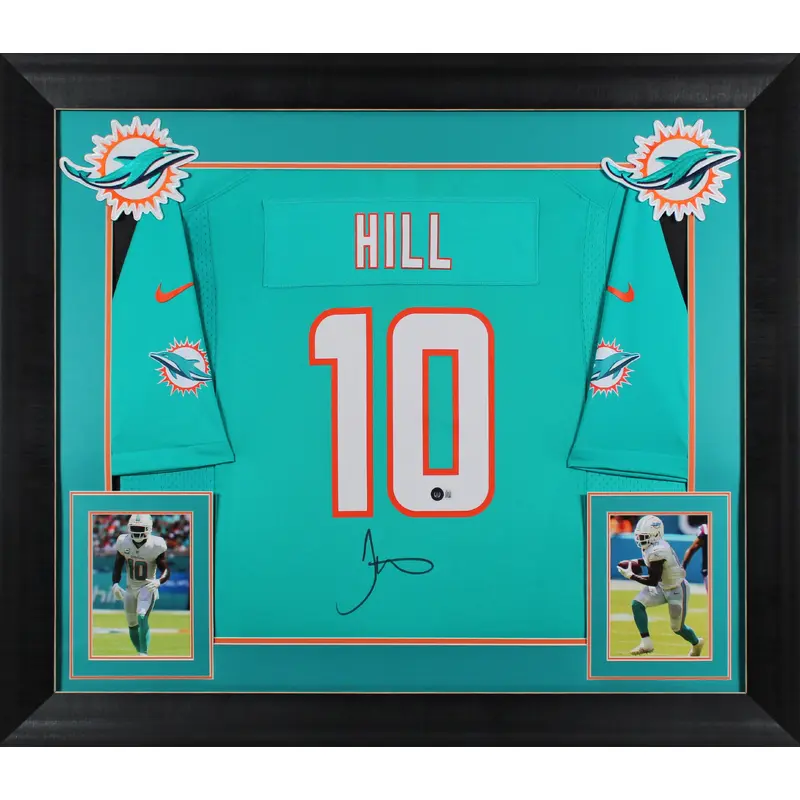 Dolphins Tyreek Hill Authentic Signed Teal Nike Game Framed Jersey BAS Witnessed