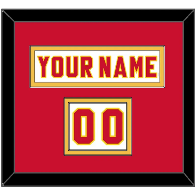 Calgary Nameplate & Number (Shoulder) - Home White (1980-1994) - Double Mat 2
