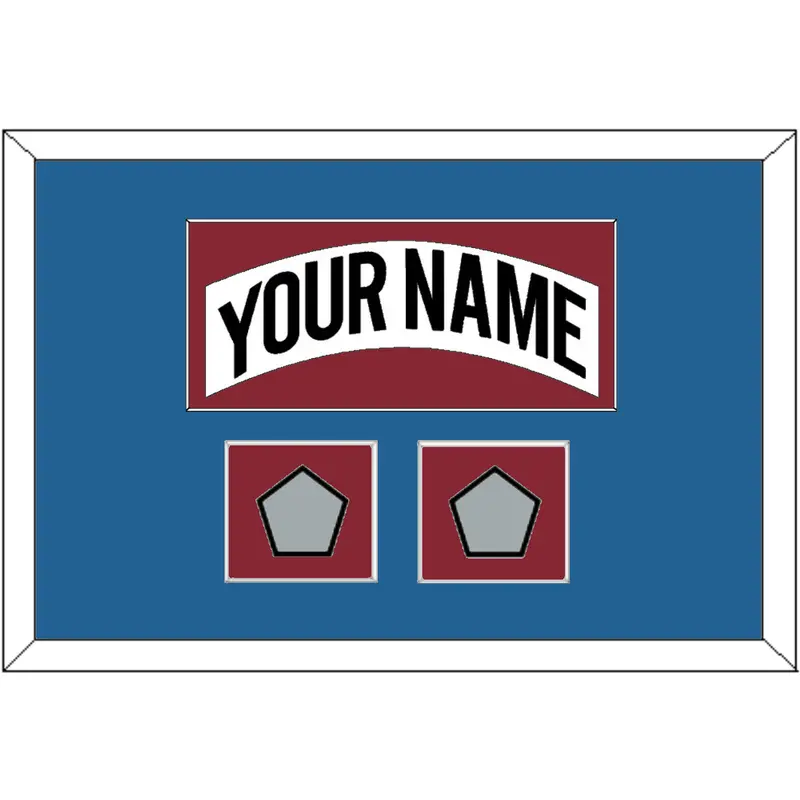 Colorado Nameplate & 2 Stanley Cup Finals Patches - Home White (1995-1996) - Single Mat 3