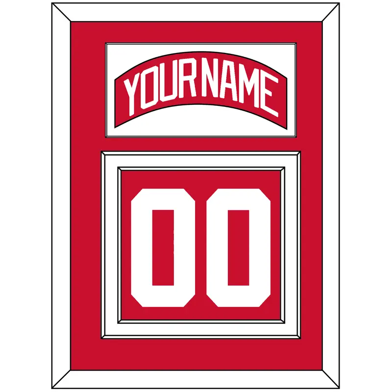 Detroit Nameplate & Number (Back) - Home Red (2007-2017) - Double Mat 1