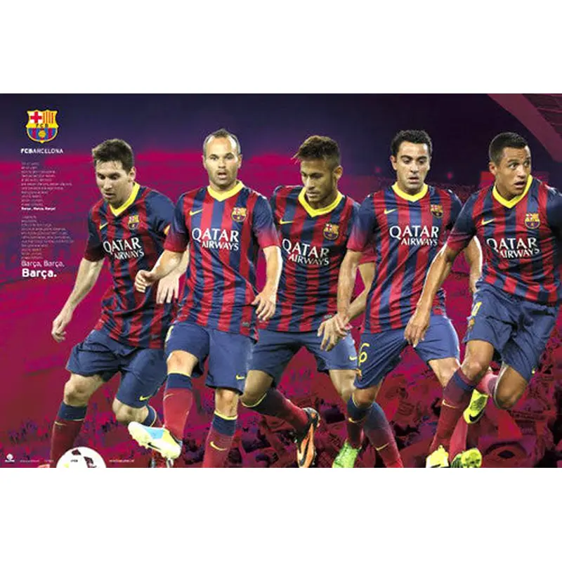 FC Barcelona "Cant del Barca" Official 5-Player Soccer Action Poster - GPE (Spain)