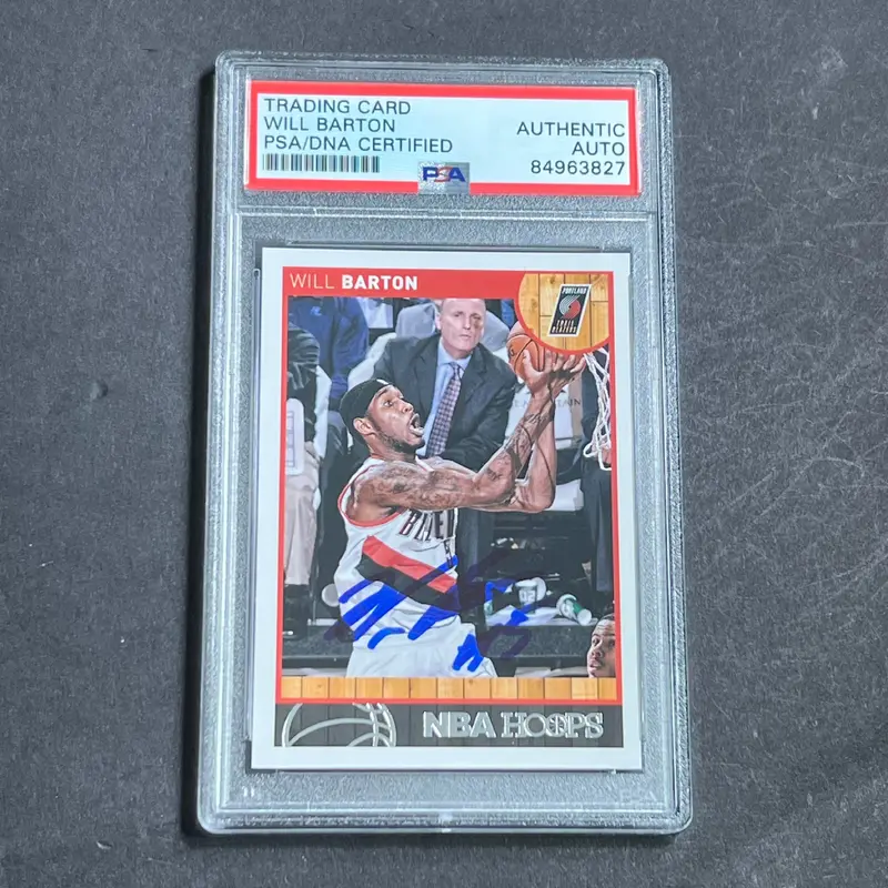 2013-14 NBA Hoops #150 Will Barton signed Auto Card PSA/DNA Slabbed Trail Blazers